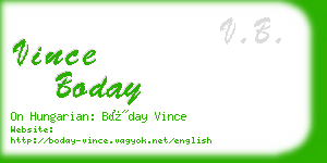 vince boday business card